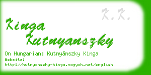 kinga kutnyanszky business card
